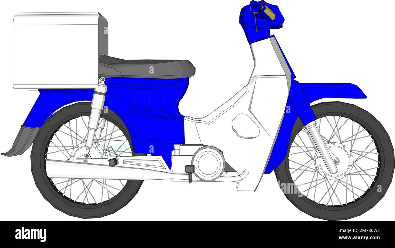 Set moto. Moto e scooter, biciclette e trinciatori. Velocità corsa e consegna veicoli retro e moderni piano vettoriale trasporto a motore dettaglio spor Illustrazione Vettoriale