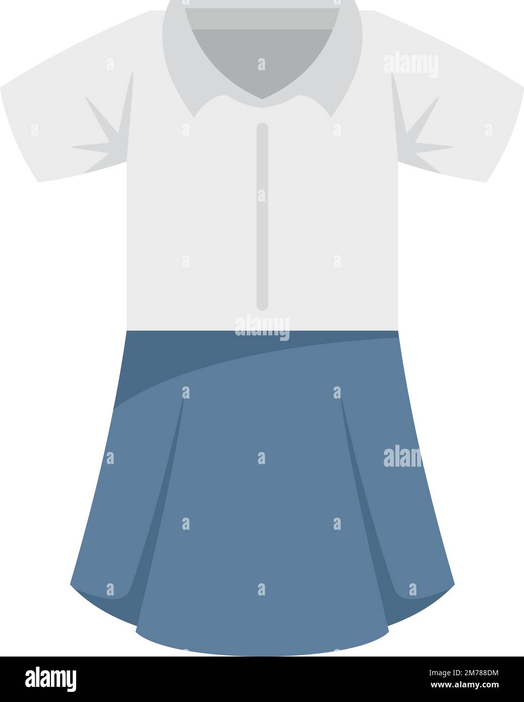 Abito istruzione icona vettore piatto. Camicia di moda. Uniforme bambino isolata Illustrazione Vettoriale