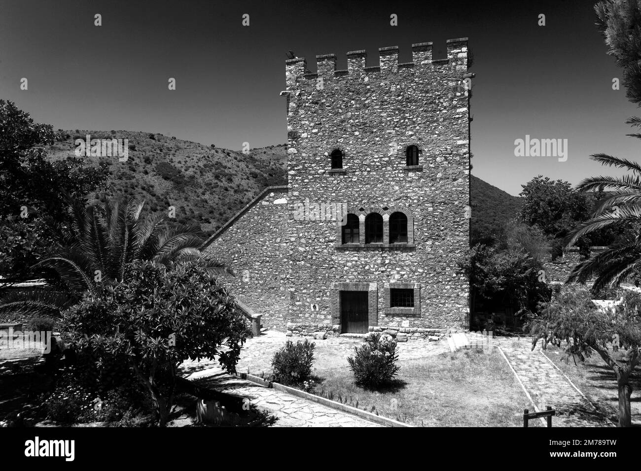 Museo dell'antico edificio di Butrint, patrimonio dell'umanità dell'UNESCO, Parco Nazionale di Butrint, quartiere Saranda, Albania meridionale, Europa Foto Stock