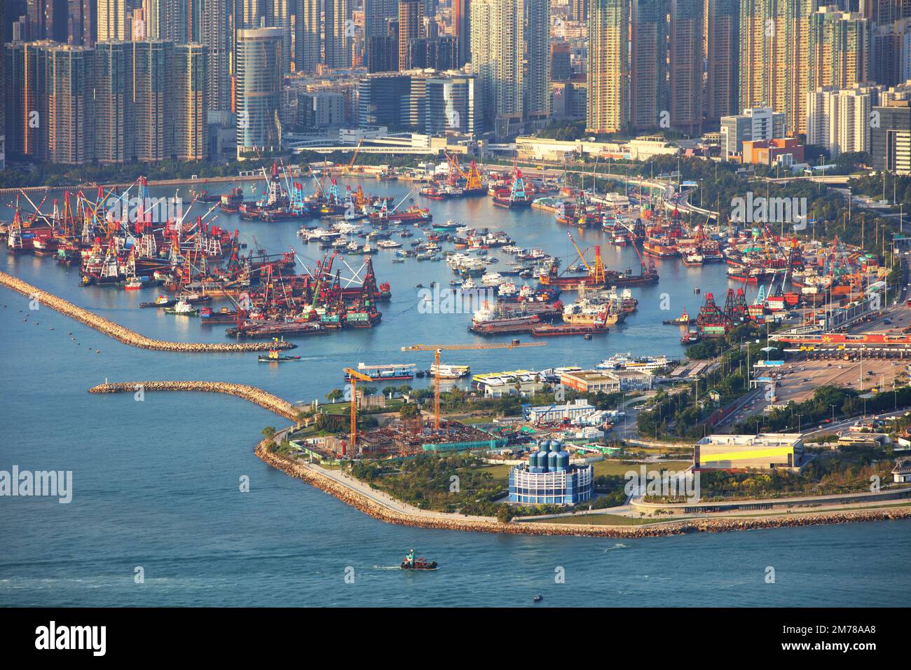 Porto nella città di Hong Kong, Cina Foto Stock