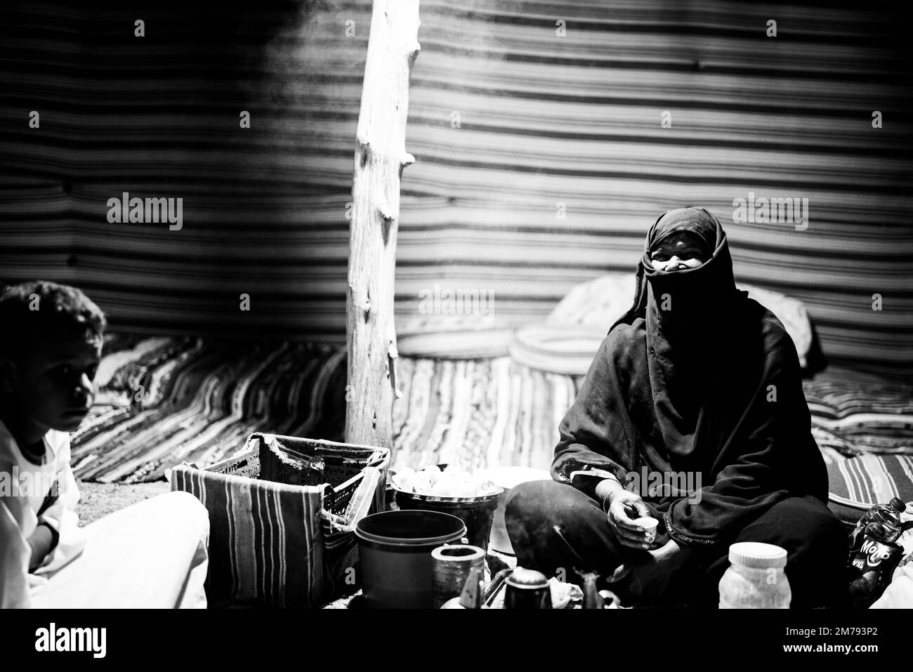 Campo beduino nel deserto Egitto di Marsa Alam Foto Stock