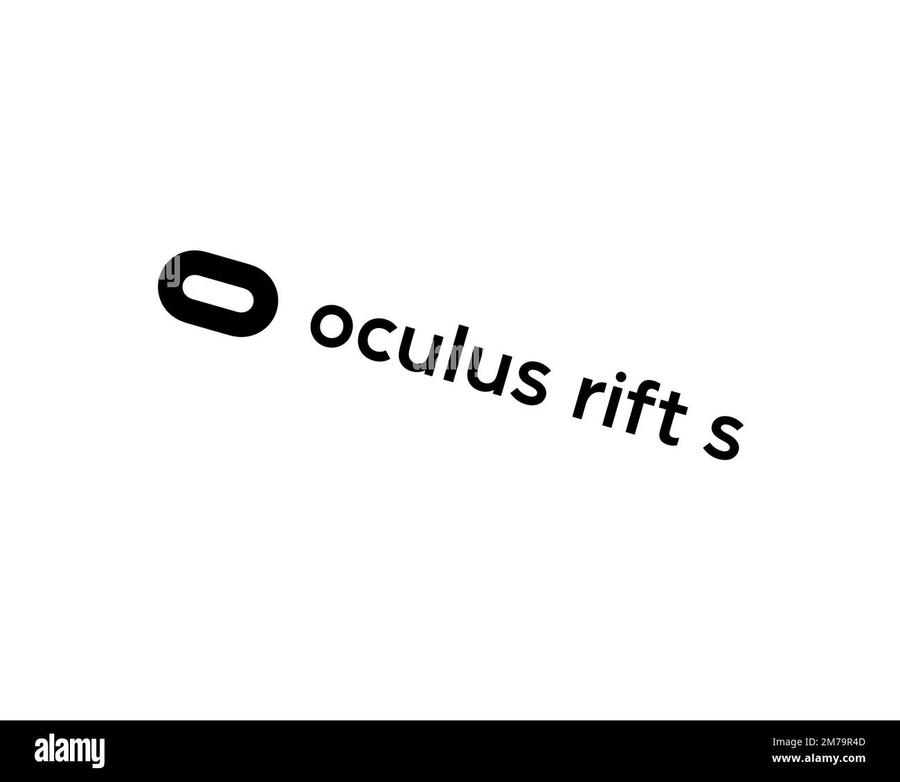Oculus Rift S, logo ruotato, sfondo bianco B Foto Stock