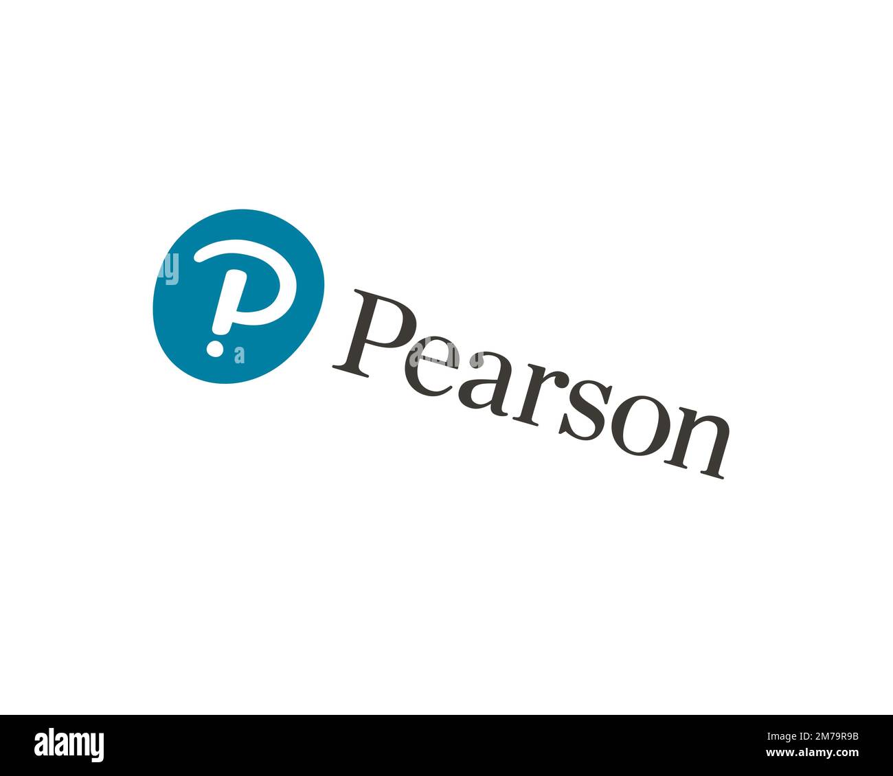 Pearson plc, logo ruotato, sfondo bianco B Foto Stock