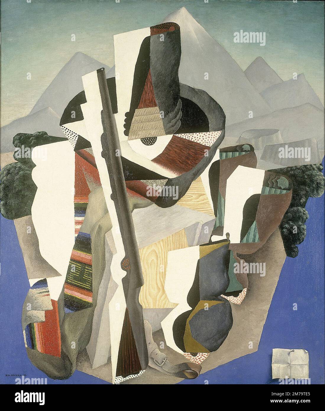 Zapata-Style Landscape, 1915, Pittura di Diego Rivera Foto Stock