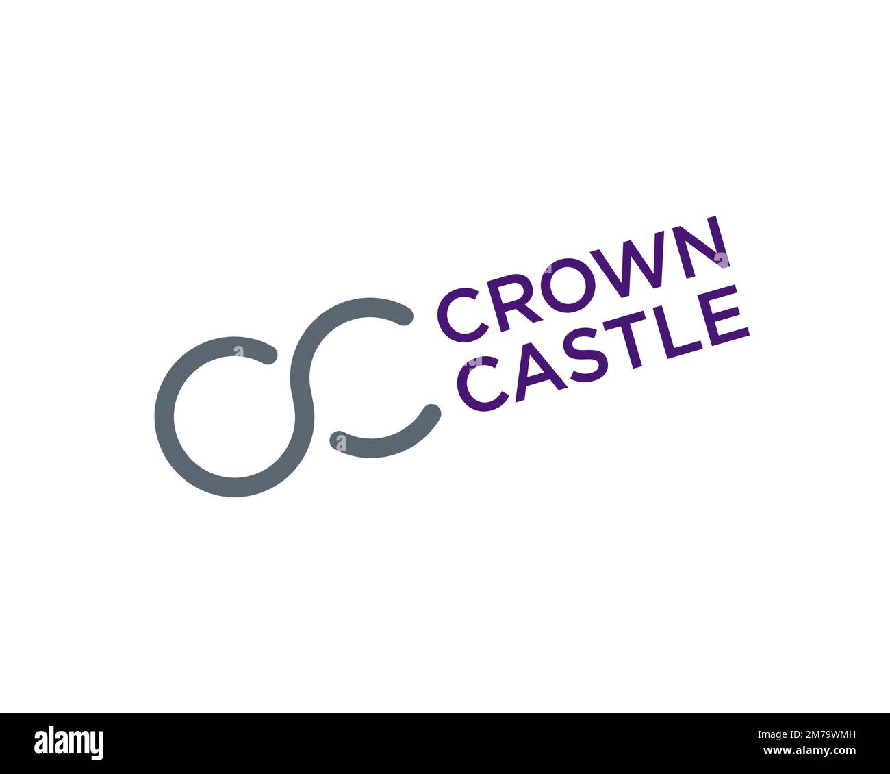 Crown Castle, logo ruotato, sfondo bianco Foto Stock