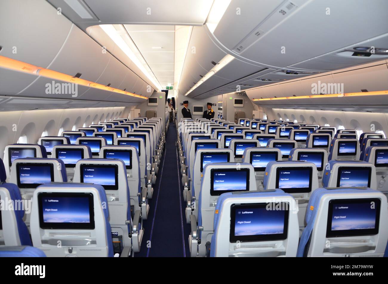 Aviation, Lufthansa, Airbus A350-900, file di posti a sedere, aeromobili passeggeri Foto Stock