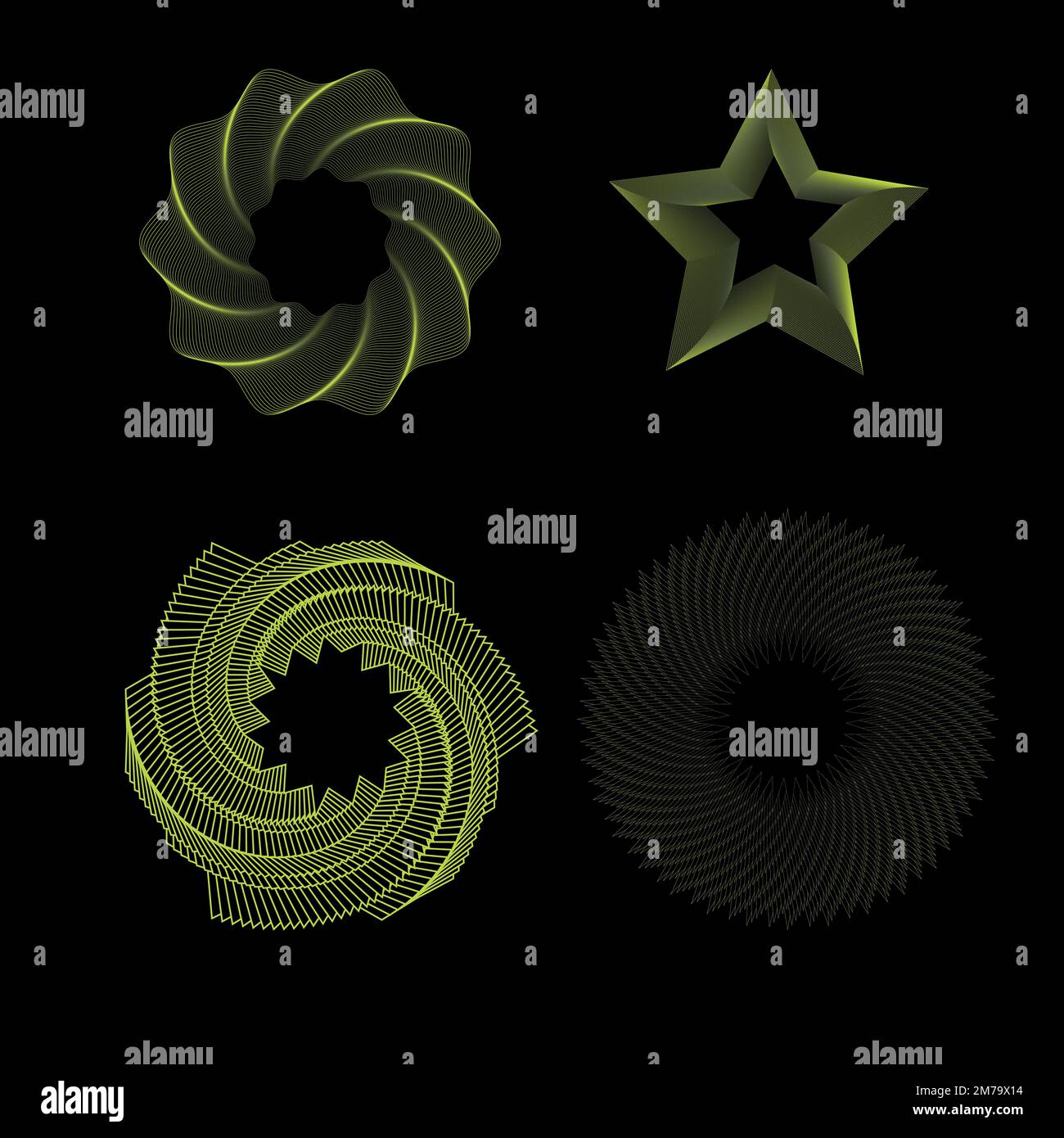 Elementi di design simbolo icona modificabile, isolata su sfondo nero. Illustrazione vettoriale con lo strumento di fusione Illustrazione Vettoriale