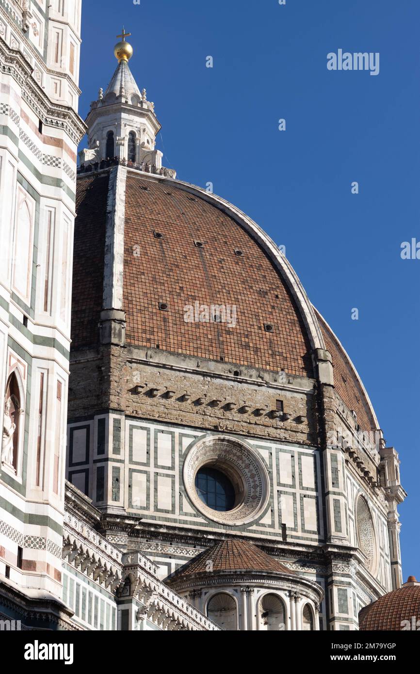 Veduta della Cattedrale di Firenze, Cattedrale di Santa Maria del Fiore, Firenze, Italia Foto Stock