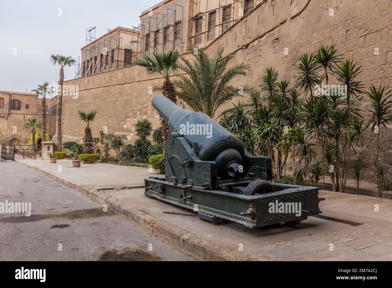 Vecchio cannone nella Cittadella del Cairo, Egitto Foto Stock
