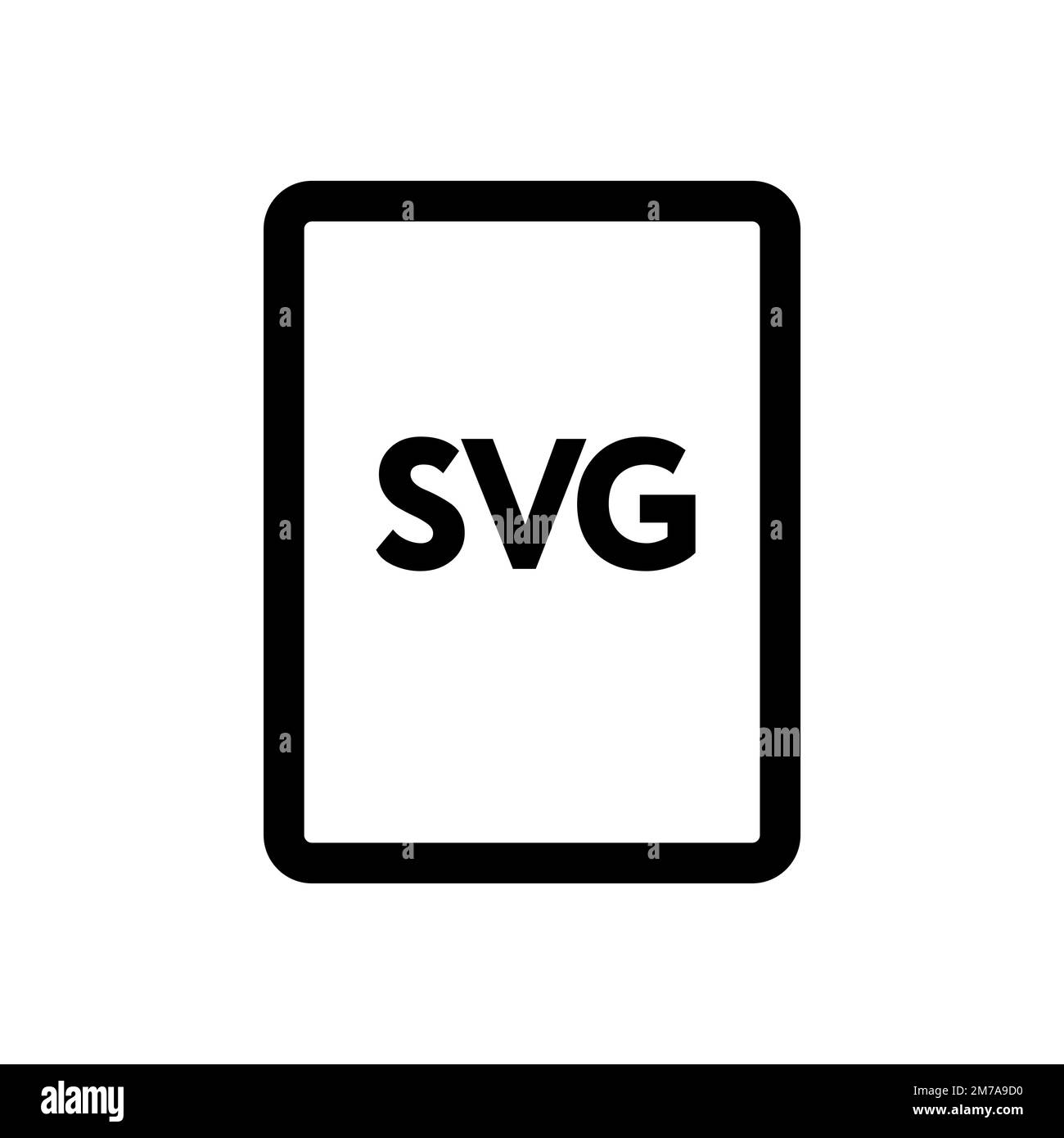Icona del file SVG isolata su sfondo bianco. Icona sottile nera piatta sullo stile moderno. Simbolo lineare e tratto modificabile. Semplice e pixel per Illustrazione Vettoriale