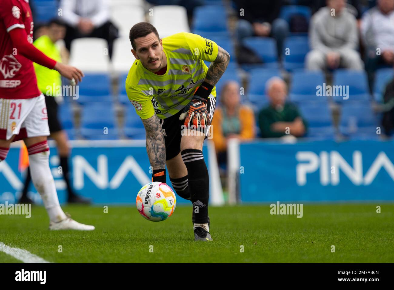 JOAOof Real Murcia durante la partita amichevole, Real Murcia e SV Werder Bremen, partita amichevole alla Pinatar Arena a San Pedro del Pinatar, Regione O. Foto Stock