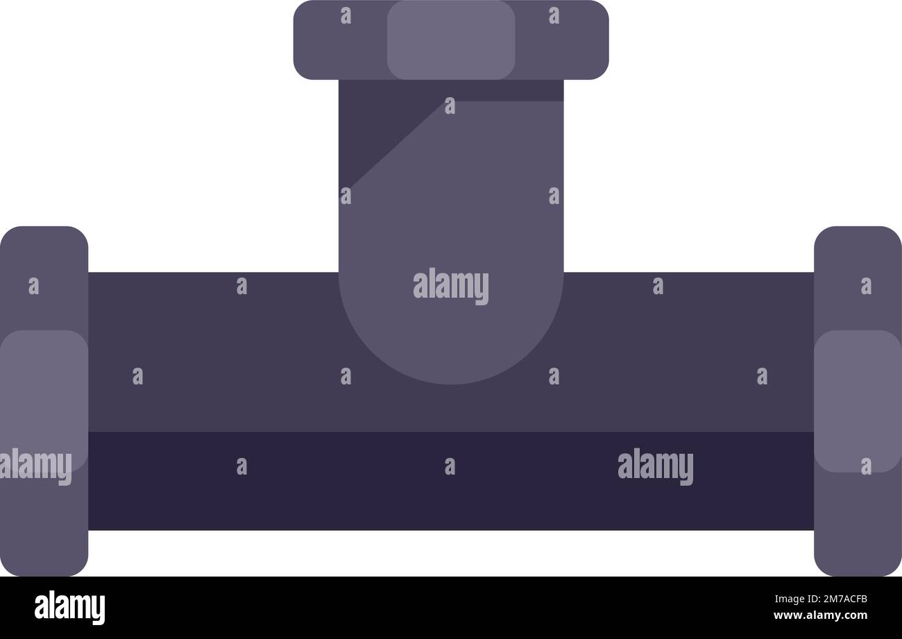 Vettore piatto icona nuova tubazione. Scarico di servizio. Riparare la pompa isolata Illustrazione Vettoriale
