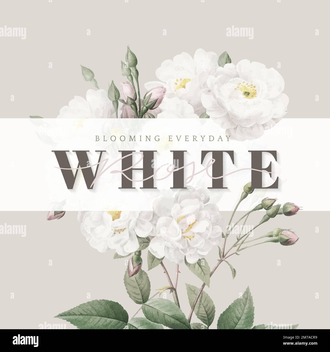 Vettore mockup di invito di nozze floreali Illustrazione Vettoriale