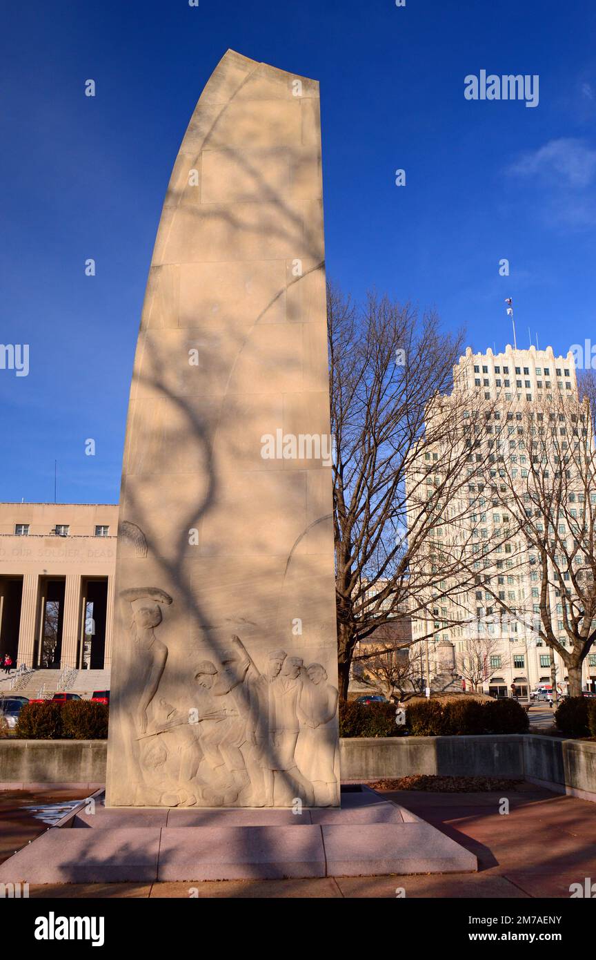 Il Memoriale della seconda guerra mondiale onora quelli che sono stati uccisi nel conflitto e si trova nel centro del centro di St Louis, Missouri Foto Stock