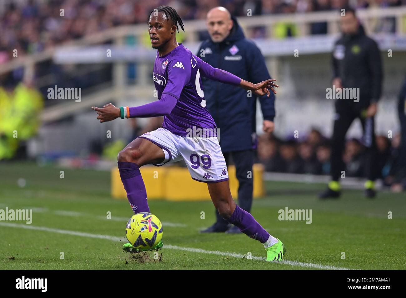 Stadio Artemio Franchi, Firenze, 07 gennaio 2023, Christian Michael Kouakou Kouame (ACF Fiorentina) durante ACF Fiorentina vs US Sassuolo - Foto Stock