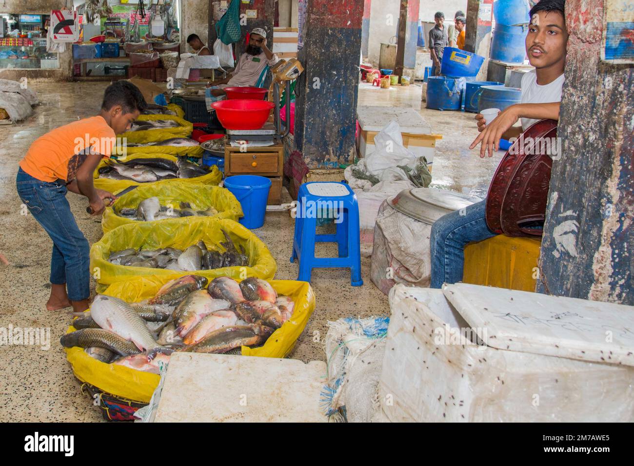 Mercato del pesce a Cox's BazarBangladesh Foto Stock
