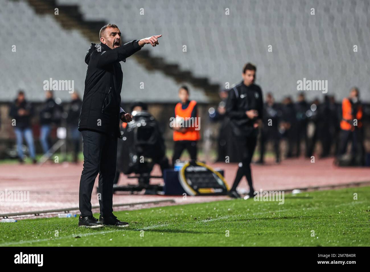 Lisbona, Portogallo. 07th Jan, 2023. Allenatore Filipe Martins di Casa Pia AC visto in azione durante la partita Liga Portugal Bwin tra Casa Pia AC e FC Porto a Estadio Jamor. (Punteggio finale: Casa Pia AC 0:0 FC Porto) (Foto di David Martins/SOPA Images/Sipa USA) Credit: Sipa USA/Alamy Live News Foto Stock