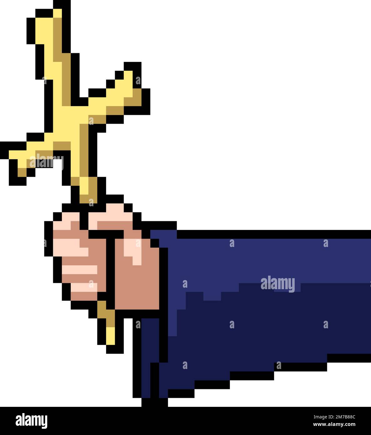 pixel arte di croce a mano sacerdote Illustrazione Vettoriale