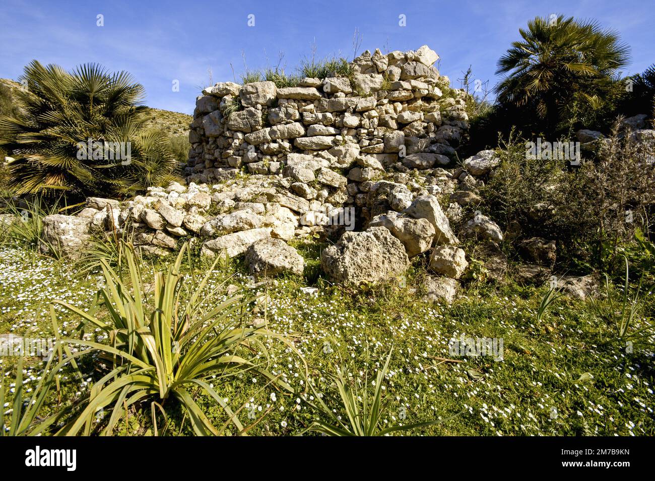 Poblado Talaiòtico de Es Claper des Gegant. .Capdepera.Comarca de Llevant. Mallorca. Baleares.España. Foto Stock