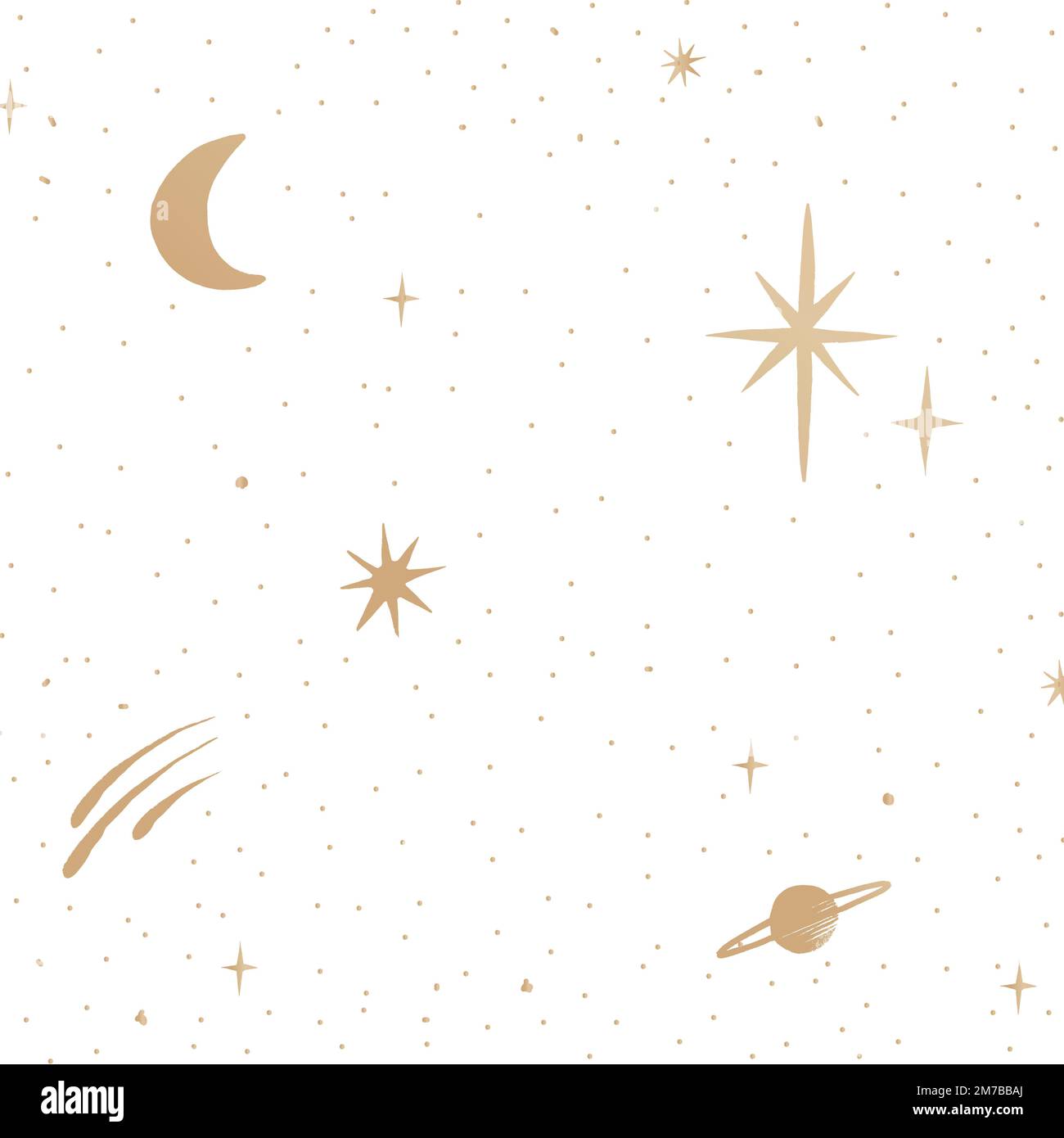 Stelle scintillanti oro vettore galassia cielo su sfondo bianco Illustrazione Vettoriale