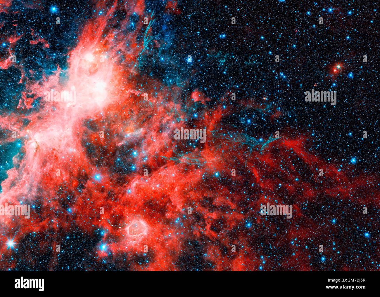 Il telescopio spaziale Spitzer della NASA mostra la nascita e la morte delle stelle Foto Stock