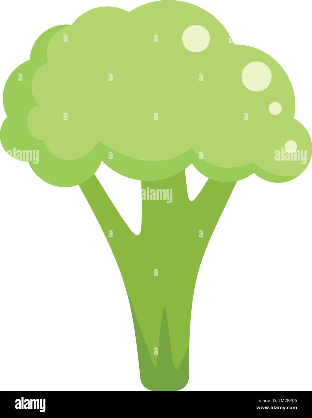 Vegan broccoli icona vettore piatto. Cavolo vegetale. Insalata di piante isolato Illustrazione Vettoriale