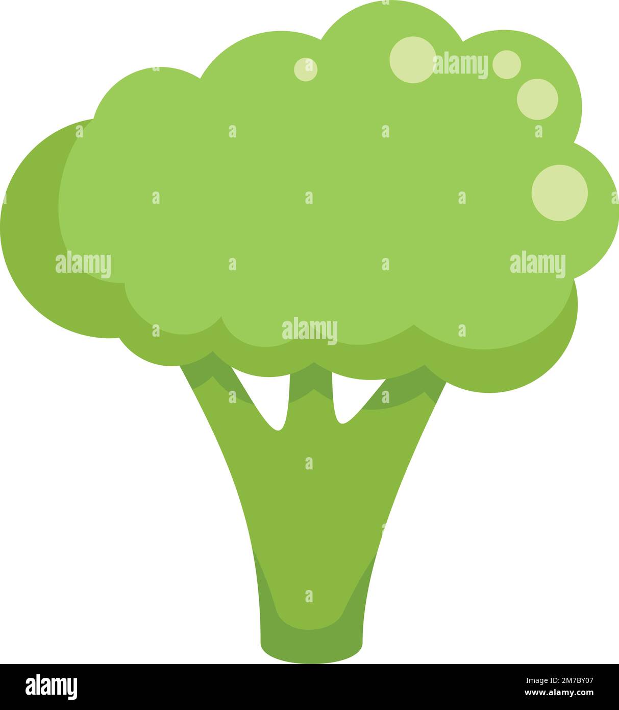 Cute broccoli icona vettore piatto. Cavolo vegetale. Insalata dolce isolato Illustrazione Vettoriale