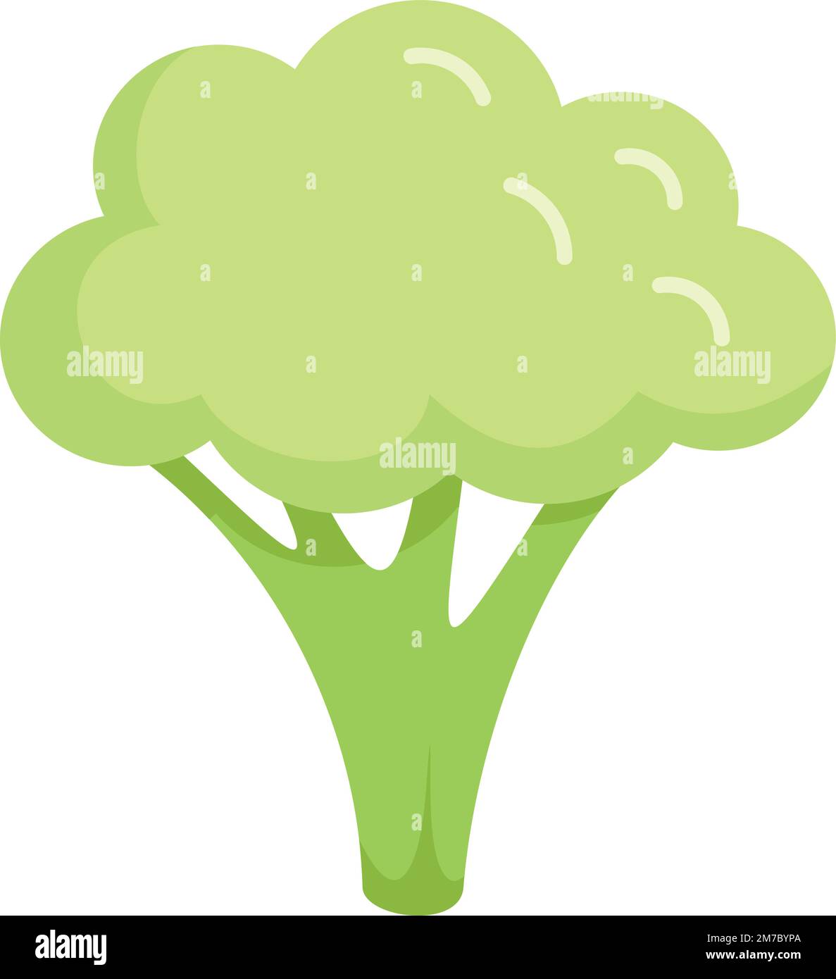 Pulire il vettore piatto icona broccoli. Cavolo vegetale. Insalata di piante isolato Illustrazione Vettoriale