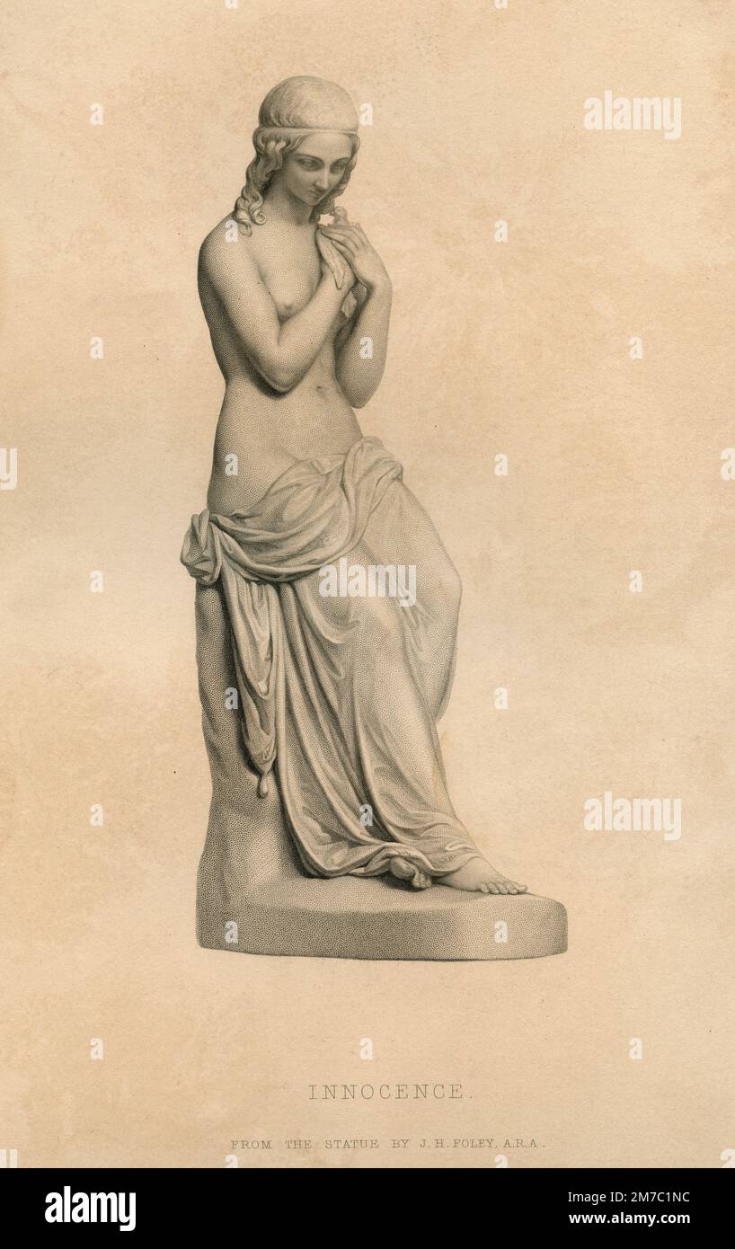 Innocenza, stampa incisa da R.A. Artlett dalla statua di J.H. Foley, Regno Unito 1851 Foto Stock