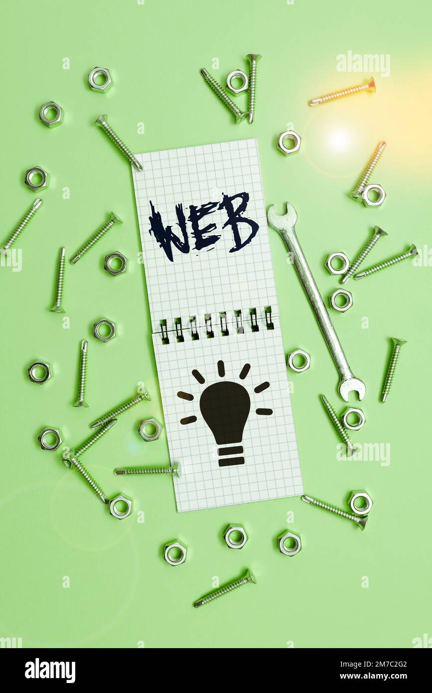 Didascalia concettuale Web. Word per un sistema di server Internet che supporta documenti con formati speciali Foto Stock