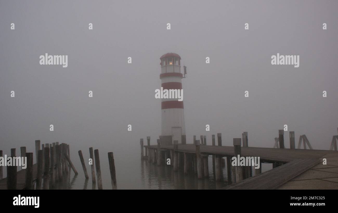 Faro Podersdorf am See Foto Stock