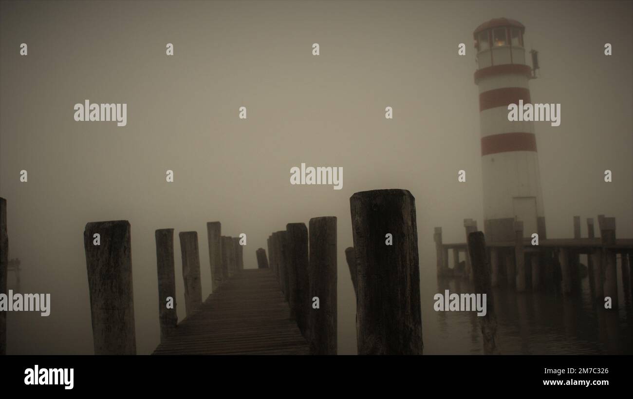 Faro Podersdorf am See Foto Stock