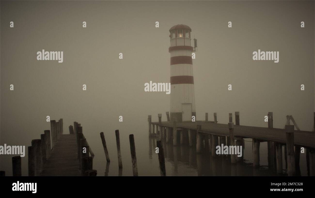 Faro Podersdorf am See Foto Stock