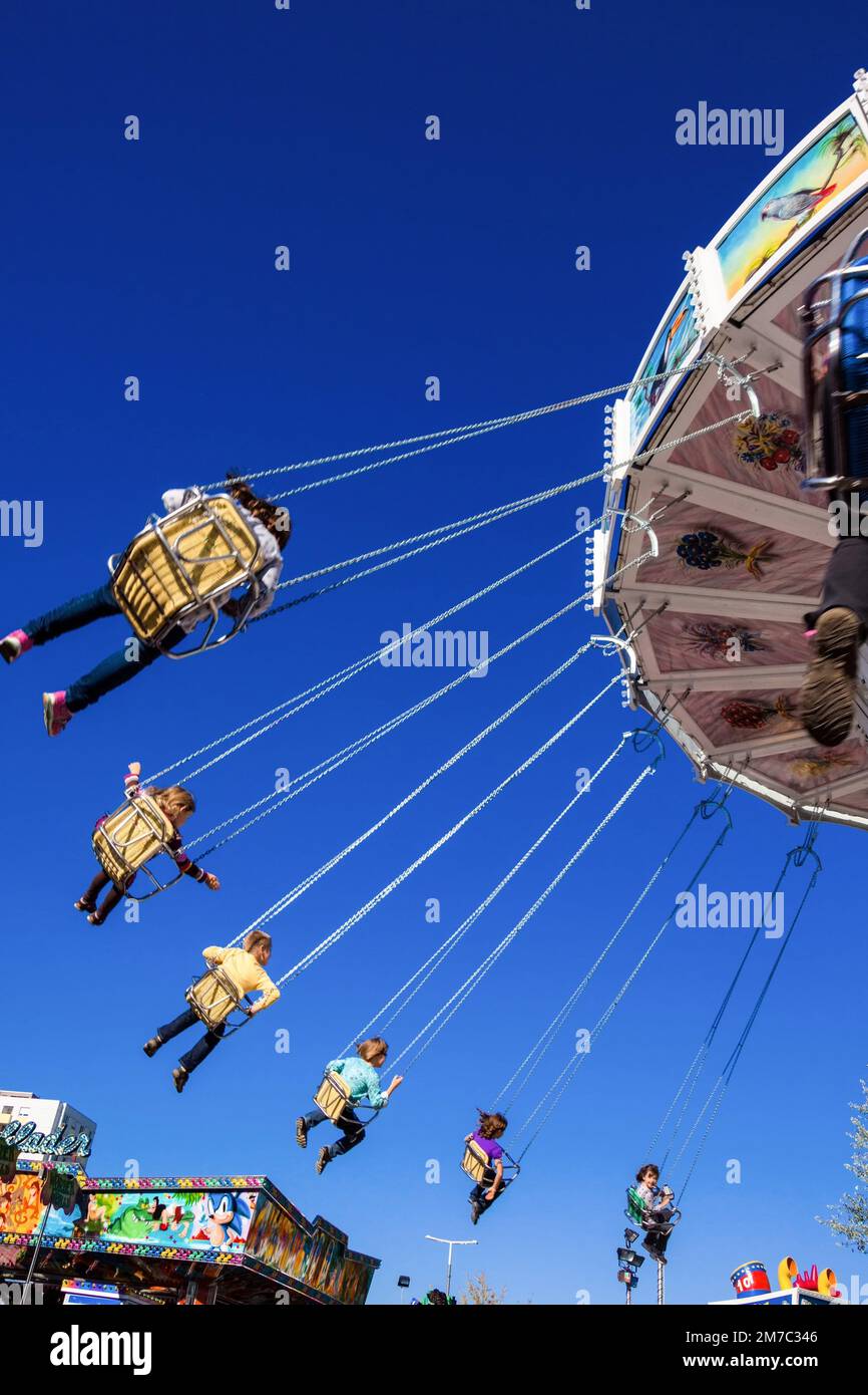 Carrousel su una fiera di divertimento, Austria Foto Stock