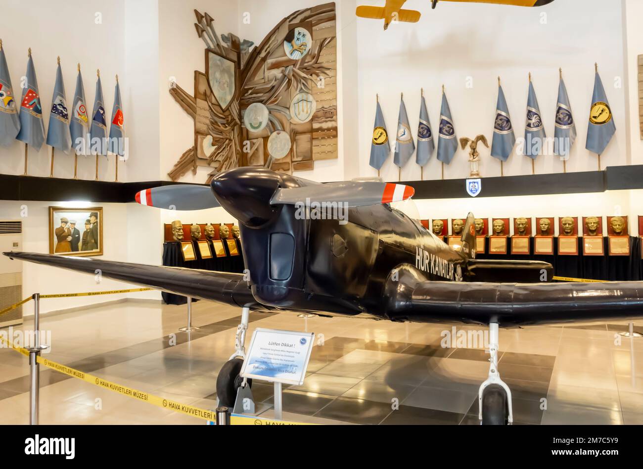 Miles Magister nel Museo dell'aviazione di Ankara (Ankara Hava Kuvvetleri Müzesi). Ankara, Turchia Foto Stock