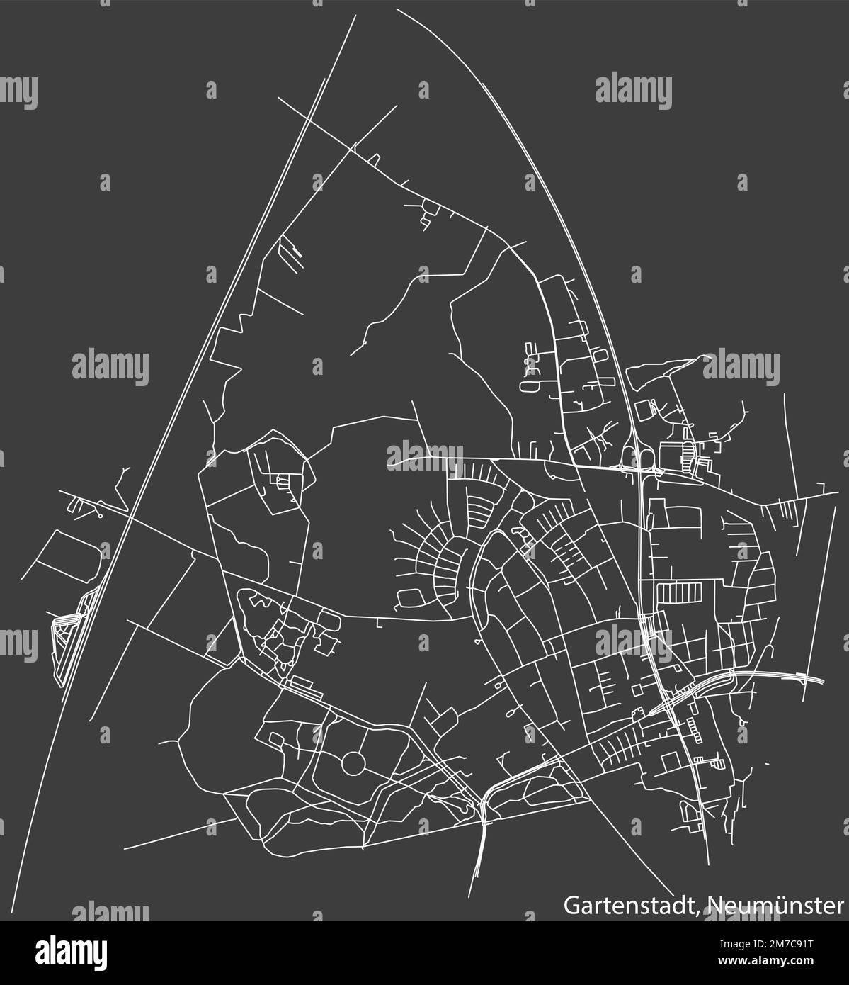 Mappa delle strade del QUARTIERE GARTENSTADT, Neumünster Illustrazione Vettoriale