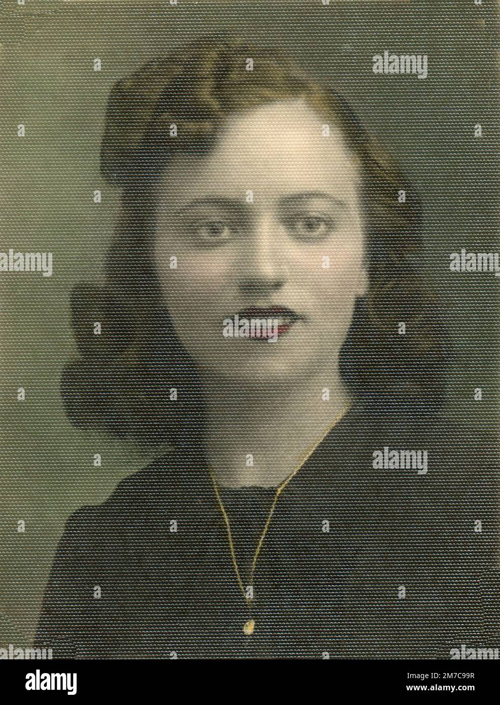 Ritratto colorato di una donna, Italia 1938 Foto Stock