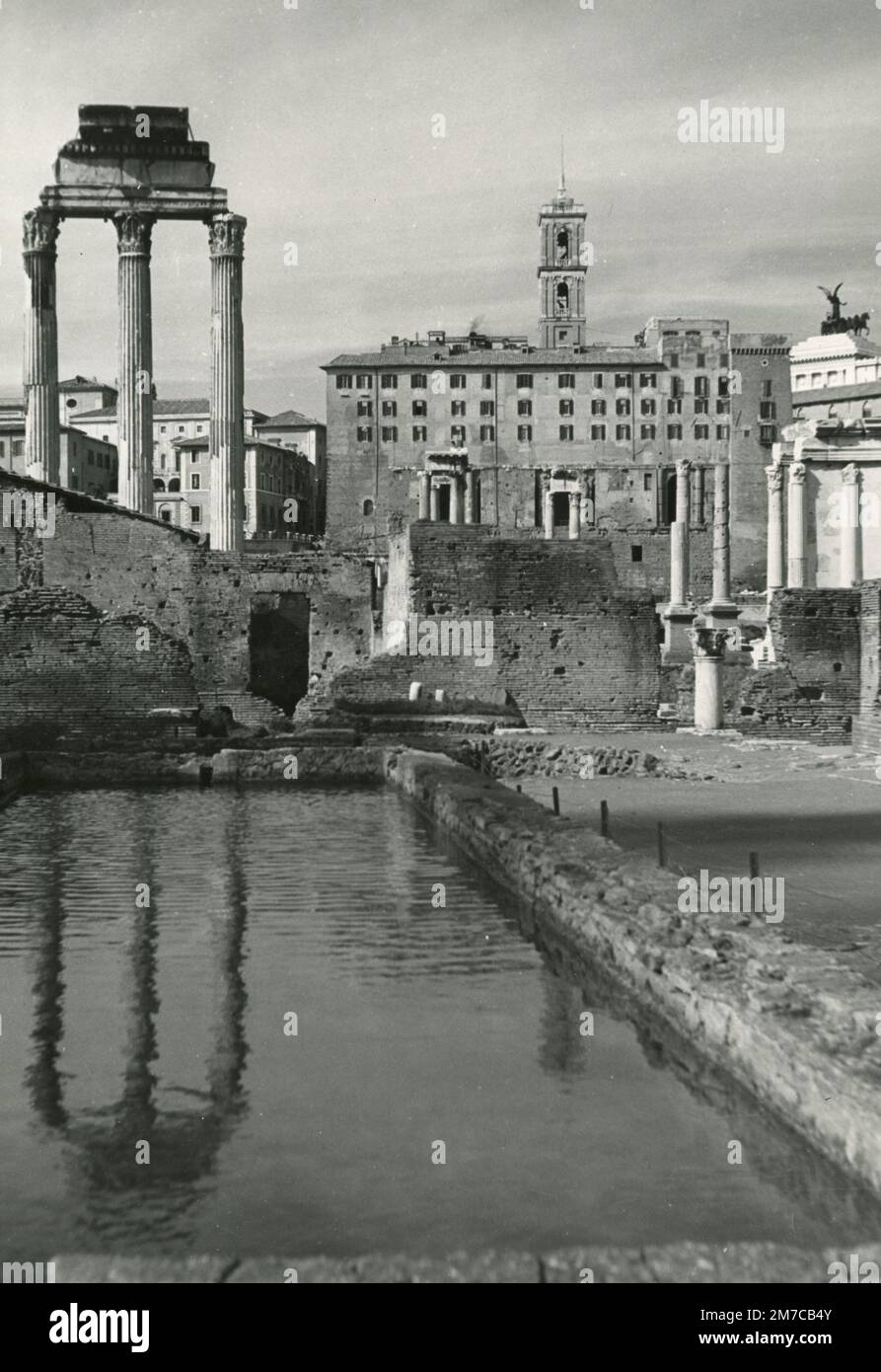Veduta del Foro Romano, Roma, Italia 1960s Foto Stock