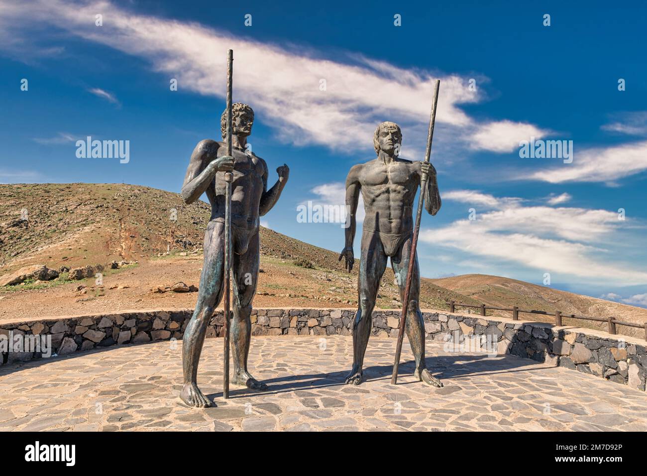 Statue ayose vicino a Betancuria a Fuerteventura, Spagna Foto Stock