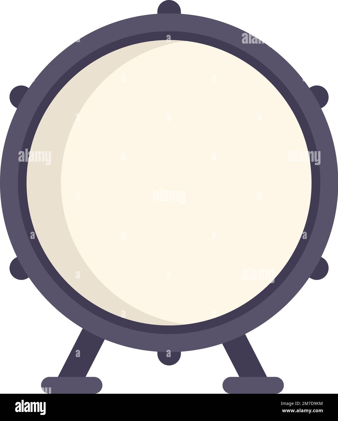 Vettore piatto dell'icona del tamburo a rullo. Strumento musicale. Isolamento acustico Illustrazione Vettoriale