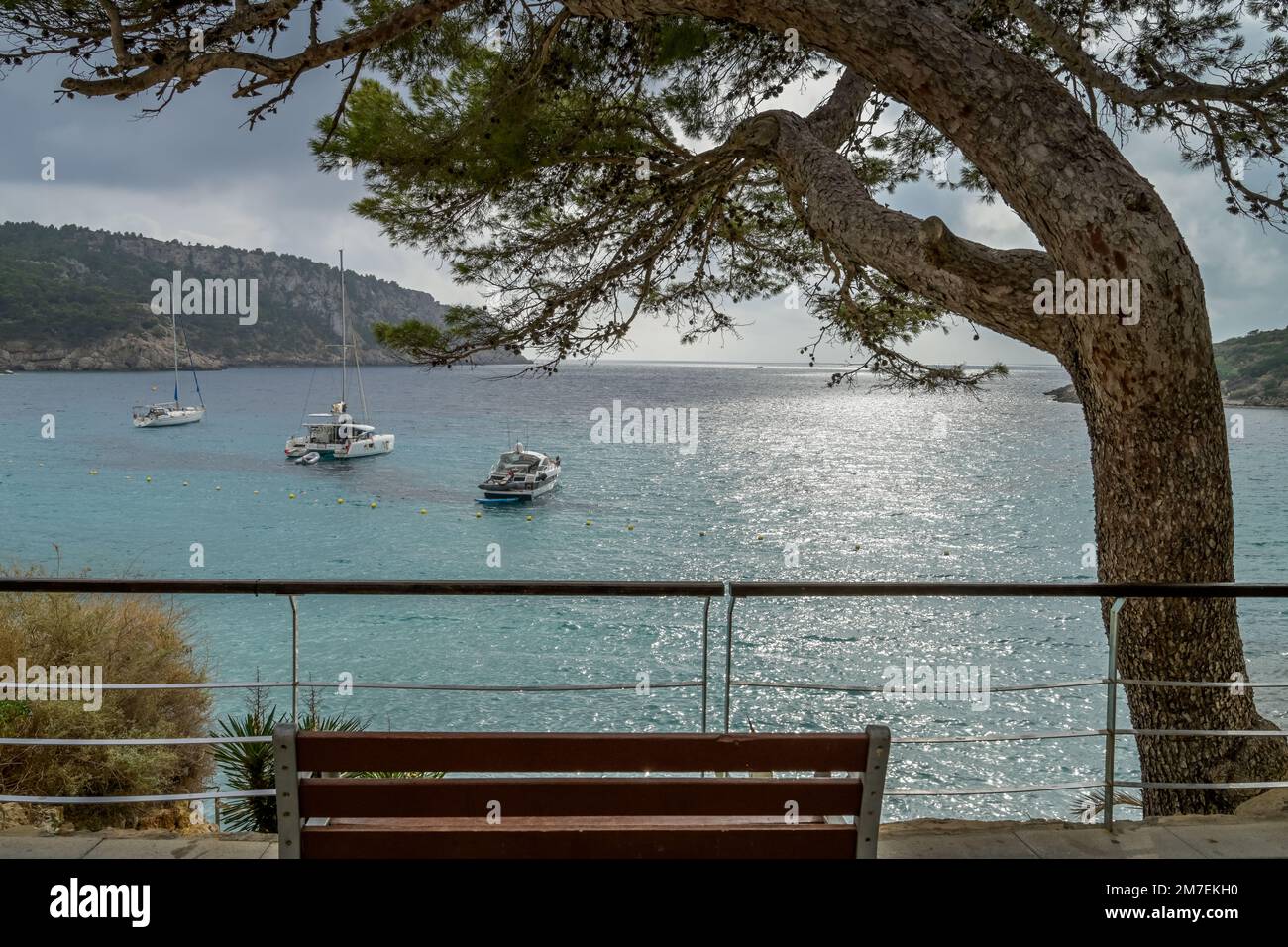 Aussicht auf das Meer, Sant Elm, Mallorca, Spanien Foto Stock