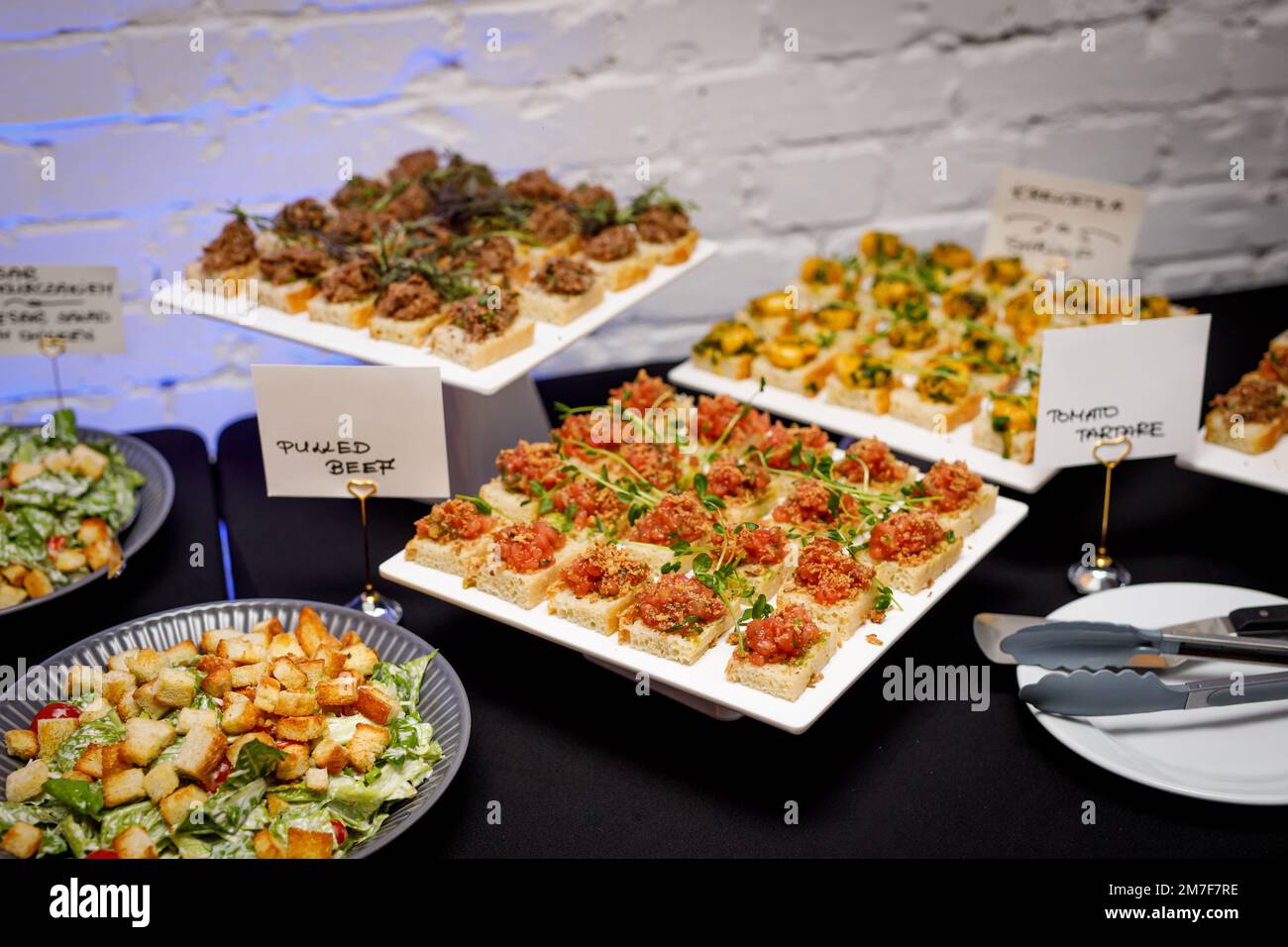 Set di spuntini tartaro nel catering per eventi Foto Stock