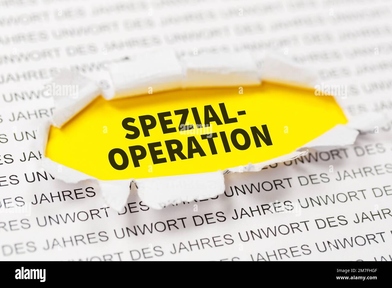 Stoccarda, Germania - 8 gennaio 2023: Operazione speciale come russo definizione della guerra dell'Ucraina come il concetto di parola dell'anno a Stoccarda, Germania. Foto Stock