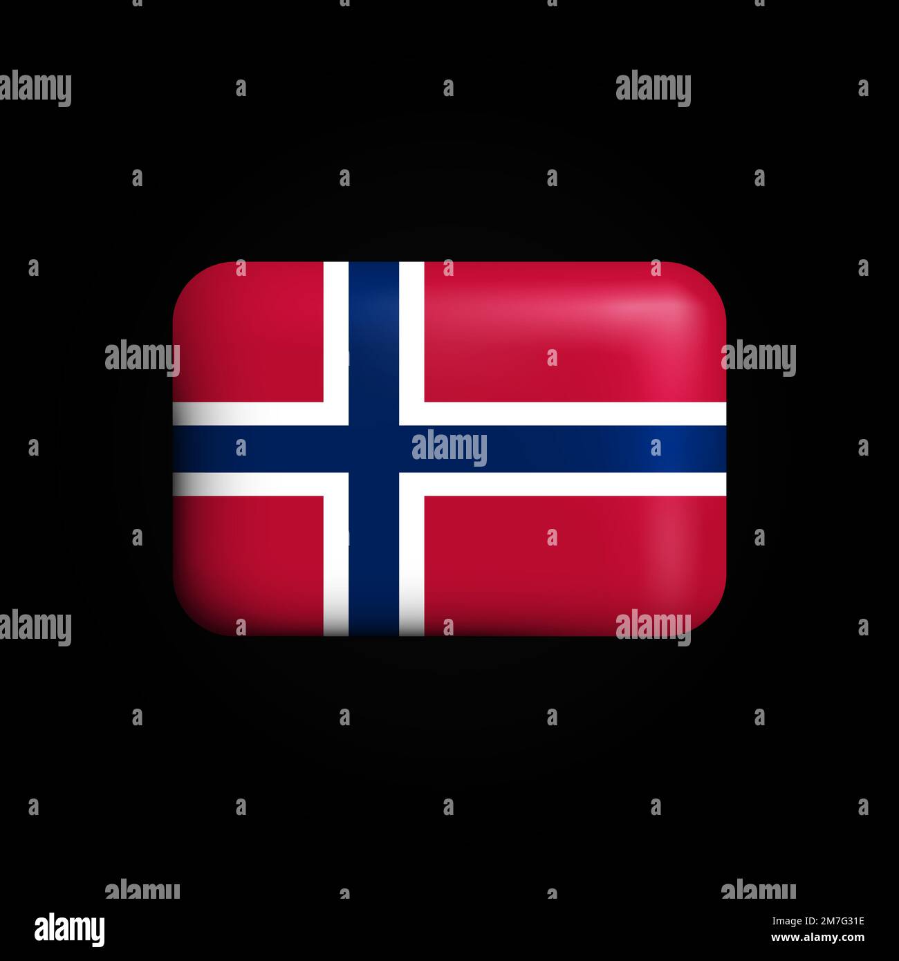 Norvegia bandiera 3D icona. Bandiera nazionale della Norvegia. Illustrazione vettoriale Illustrazione Vettoriale