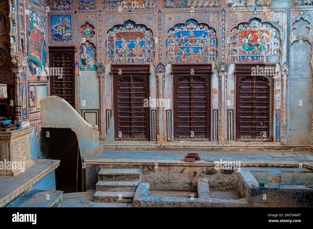 Haveli a Mandawa, Rajasthan, India. Foto Stock