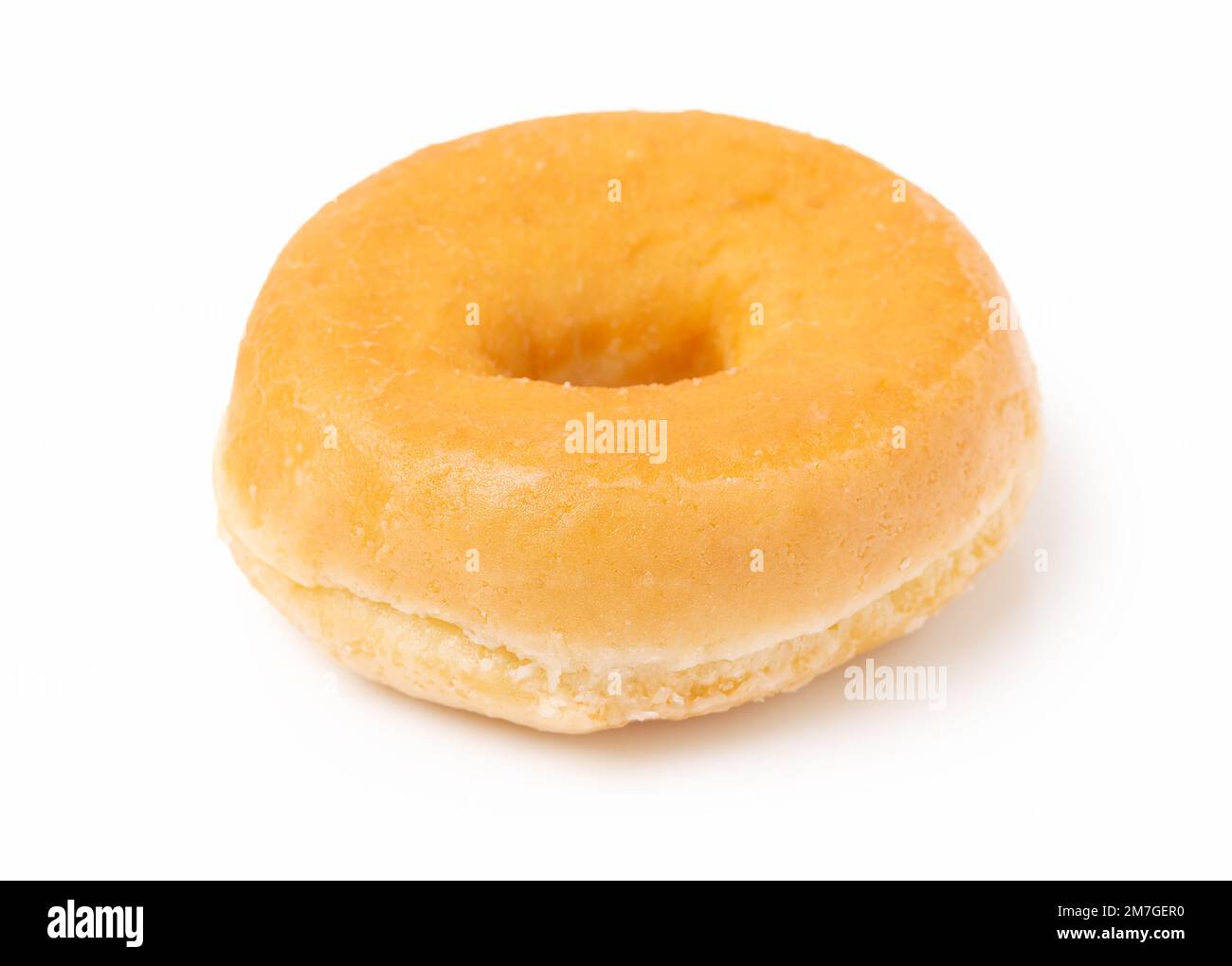 Una ciambella semplice con fondo bianco Foto Stock