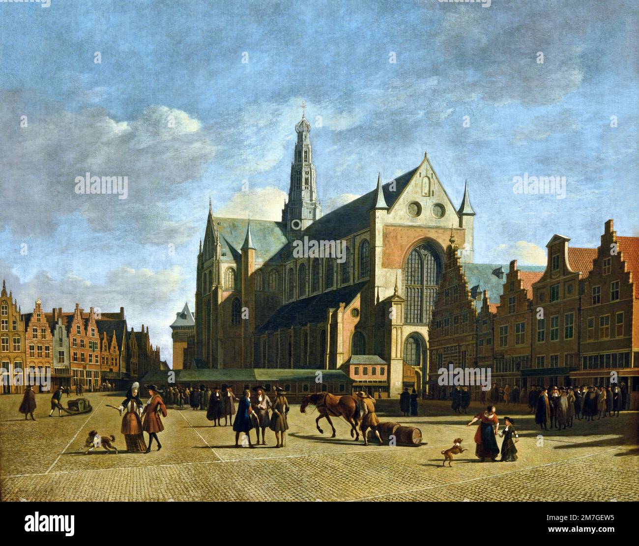 Grote Markt a Haarlem 1690-98 Gerrit Adriaenszoon Berckheyde 1638 – 1698 pittore olandese dell'età d'oro, Foto Stock