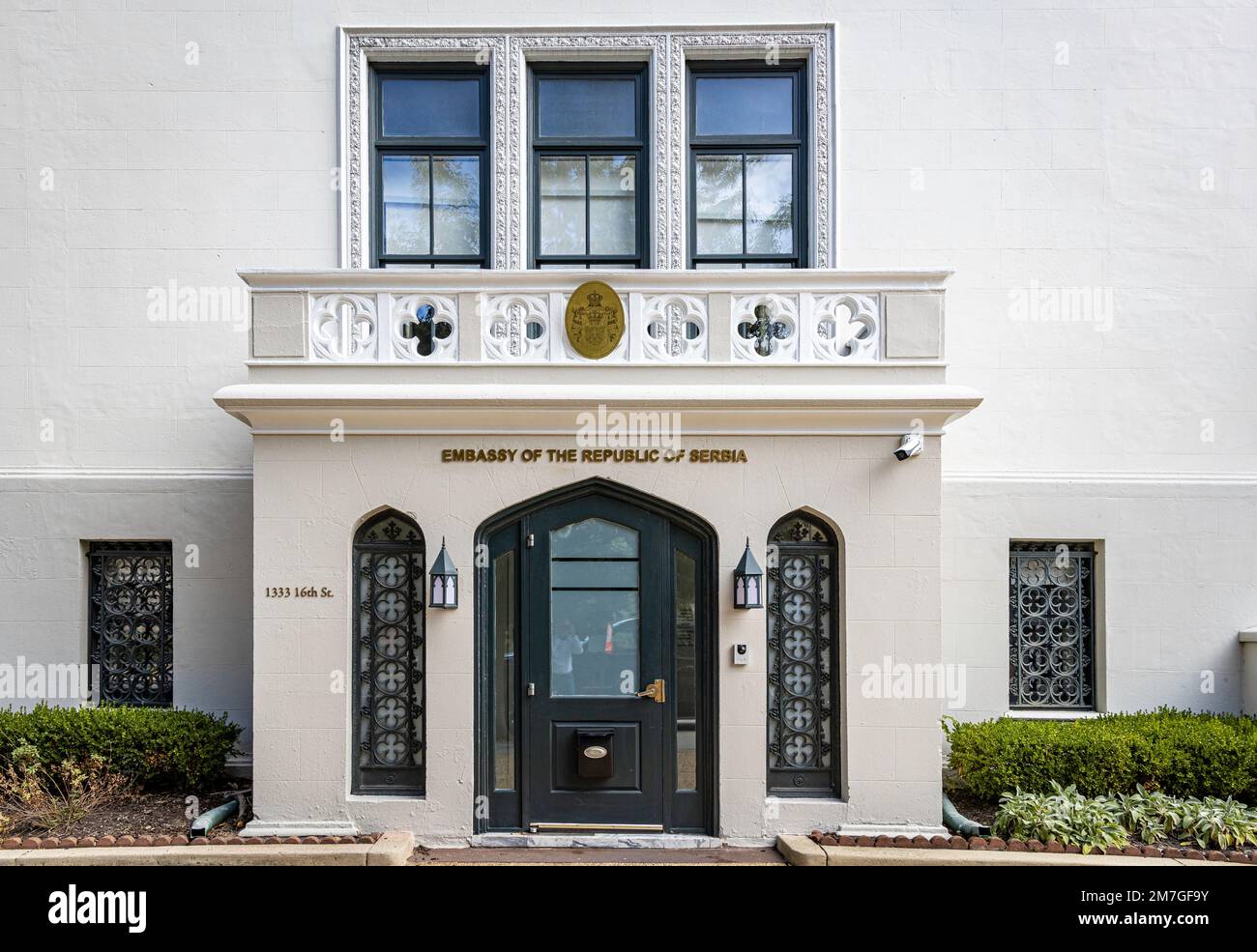 Foto della costruzione dell'Ambasciata della Repubblica di Serbia a Washington DC Foto Stock