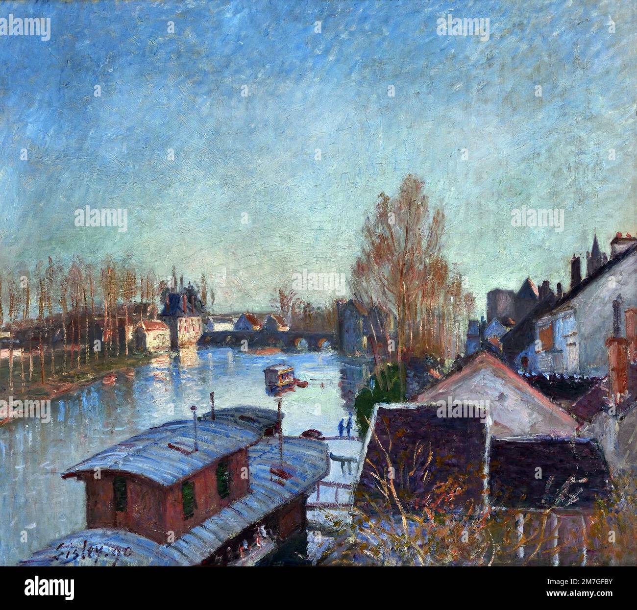 Le banche del Loing a Moret 1890 Alfred Sisley 1839 - 1899 Francia impressionista inglese / francese Foto Stock