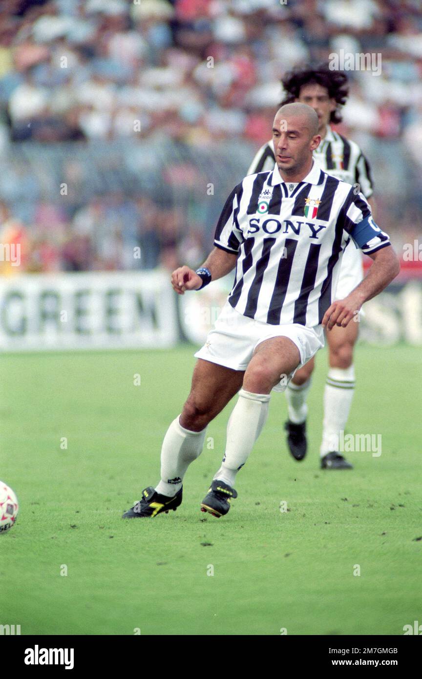 Italia, Torino 1994-1995-1996: Juventus giocatore FC Gianluca Vialli durante la Serie A 1995-96 Serie A partita di Campionato di Calcio Foto Stock